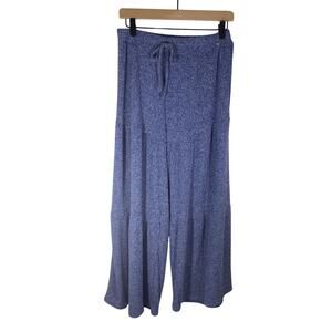 Ryn Large Women's Purple and Blue Lagenlook Comfy Cozy Wide Leg Casual Pants